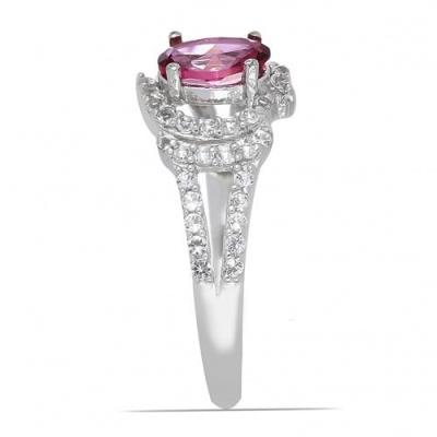 BUY REAL PINK TOPAZ GEMSTONE CLASSIC RING IN STERLING SILVER